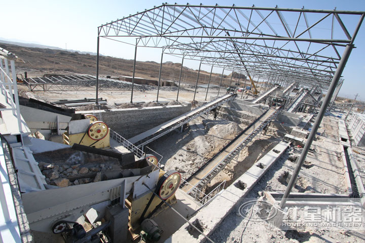 紅星用戶石料破碎生產(chǎn)現(xiàn)場(chǎng)，可就近安排參觀現(xiàn)場(chǎng)