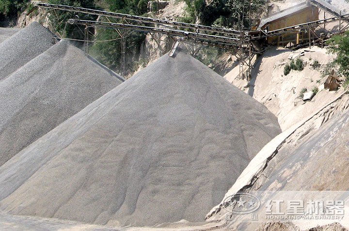 機(jī)制砂成品，一條生產(chǎn)線可有多種規(guī)格成品